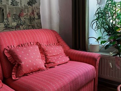 Quiet corner with soft pillows and plants